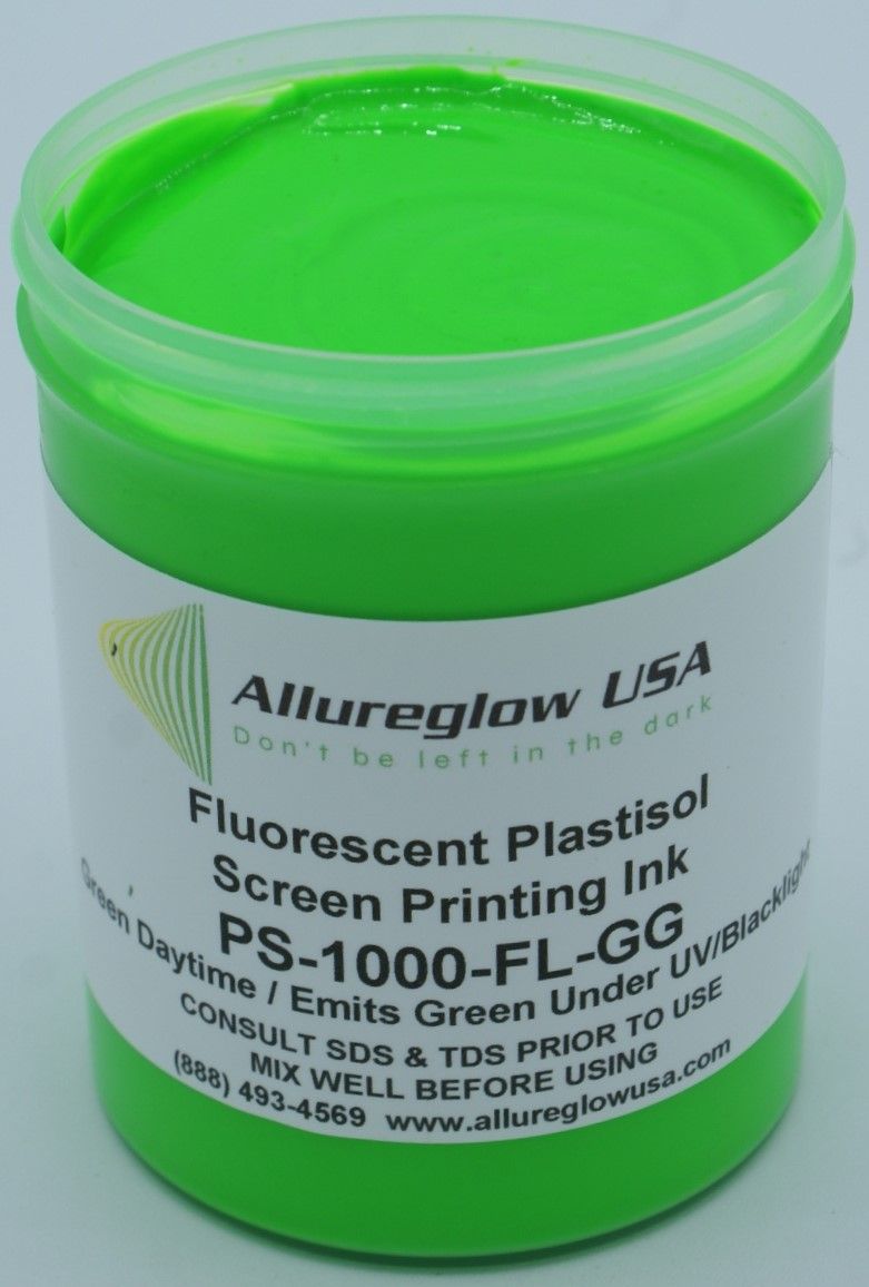 PS-1000-FL-GG-FV PLASTISOL FLUORESCENT GREEN SCREEN PRINTING INK - FIVE GALLON PS-1000-FL-GG-FV PLASTISOL FLUORESCENT GREEN SCREEN PRINTING INK - FIVE GALLON