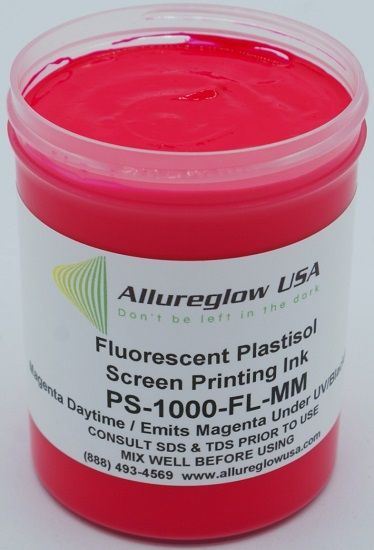 PS-1000-FL-MM-QT PLASTISOL FLUORESCENT MAGENTA SCREEN PRINTING INK - QUART