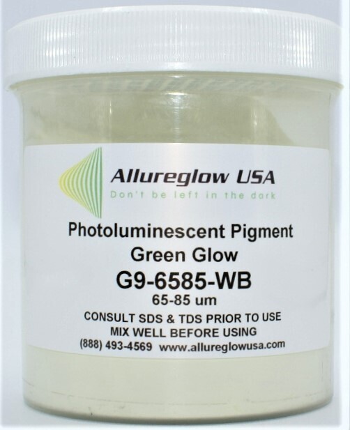 G9-6585-WB   GREEN GLOW IN THE DARK PIGMENT WATERBASED) 65-85 MICRON