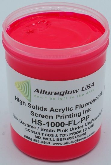 HS-1000-FL-PP-8OZ HIGH SOLIDS ACRYLIC FLUORESCENT PINK SCREEN PRINTING INK 8OZ HS-1000-FL-PP-8OZ HIGH SOLIDS ACRYLIC FLUORESCENT PINK SCREEN PRINTING INK 8OZ