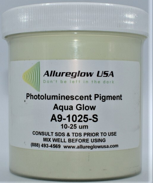 A9-1025-S  10-25 MICRON AQUA GLOW IN THE DARK PIGMENTS (NON-WATERBASED)