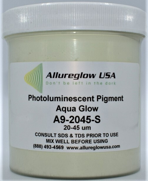 A9-2045-S  AQUA GLOW IN THE DARK PIGMENTS (NON-WATERBASED) 20-45 MICRON