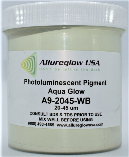 A9-2045-WB  AQUA GLOW IN THE DARK WATERBASED PIGMENTS 20-45 MICRON