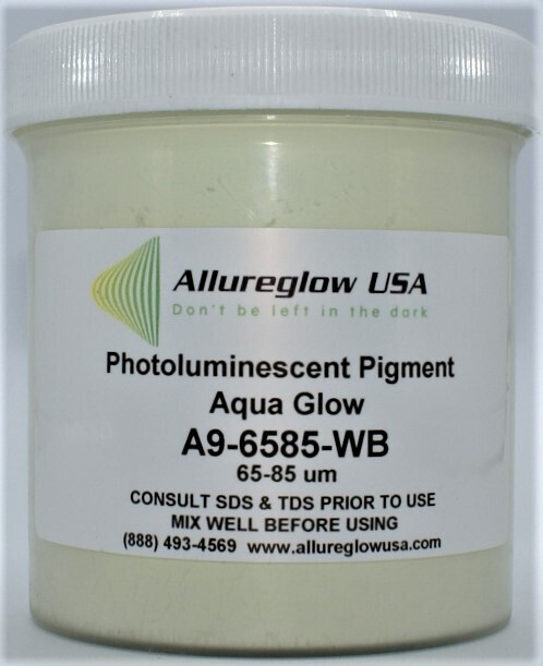 A9-6585-WB   AQUA GLOW IN THE DARK WATERBASED PIGMENTS 55-75 MICRON