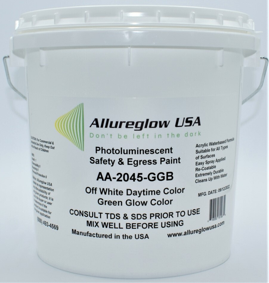 AA-2045-GGB-FV   GREEN GLOW PHOTOLUMINESCENT WATERBASED PAINT - 5 GALLON