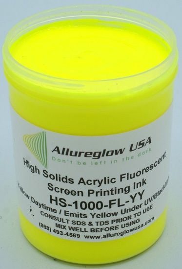 HS-1000-FL-YY-QT HIGH SOLIDS ACRYLIC FLUORESCENT YELLOW SCREEN PRINTING INK QUART HS-1000-FL-YY-QT HIGH SOLIDS ACRYLIC FLUORESCENT YELLOW SCREEN PRINTING INK QUART