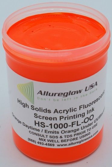 HS-1000-FL-OO-GL  HIGH SOLIDS ACRYLIC FLUORESCENT ORANGE SCREEN PRINTING INK GALLON