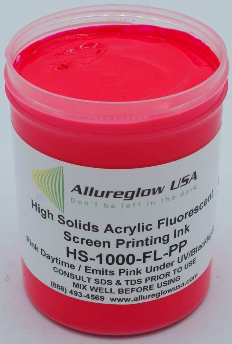 HS-1000-FL-PP-GL  HIGH SOLIDS ACRYLIC FLUORESCENT PINK SCREEN PRINTING INK GALLON
