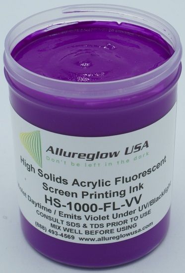 HS-1000-FL-VV-GL  HIGH SOLIDS ACRYLIC FLUORESCENT VIOLET SCREEN PRINTING INK GALLON