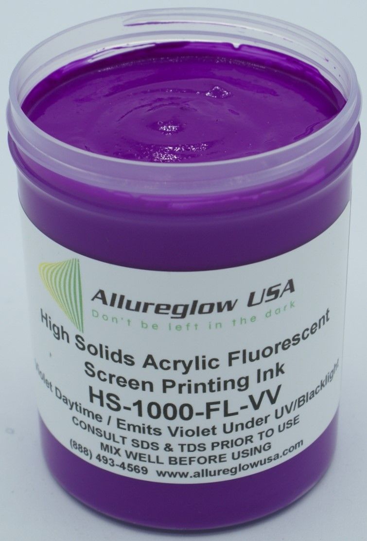 HS-1000-FL-VV-FV  HIGH SOLIDS ACRYLIC FLUORESCENT VIOLET SCREEN PRINTING INK 5 GALLON