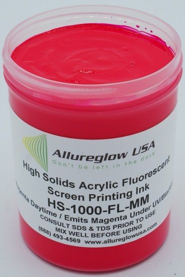 HS-1000-FL-MM-QT  HIGH SOLIDS ACRYLIC FLUORESCENT MAGENTA SCREEN PRINTING INK QUART