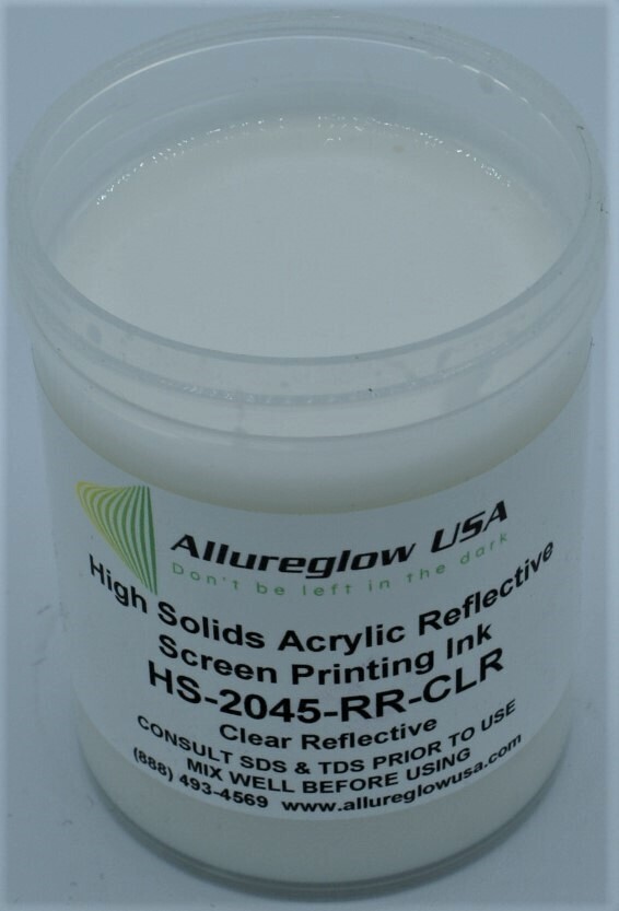 HS-2045-RR-CL-8OZ  HIGH SOLIDS ACRYLIC CLEAR REFLECTIVE SCREEN PRINTING INK 8OZ