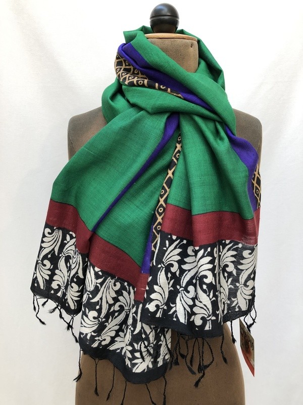 Schal / Stola HAND PRINT Green