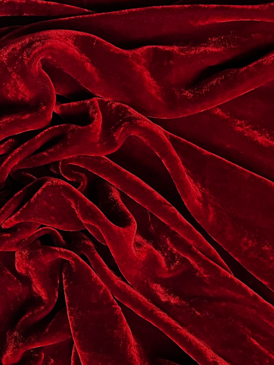 35521 RED Samt - Velours - Velvet