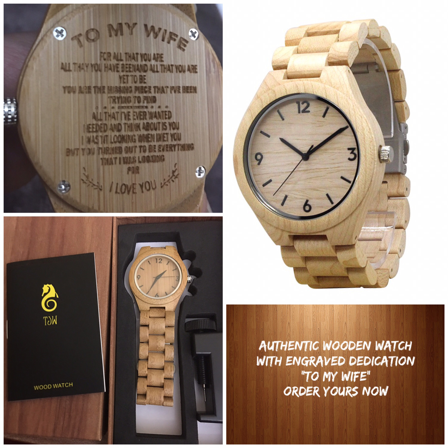 big face wooden watches