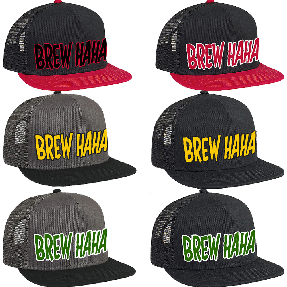 Brew Ha Ha 'Trucker Hat' Blk/Blk with Yellow