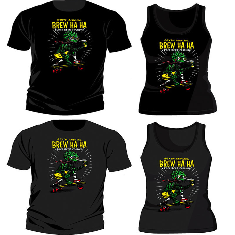 Brew Ha Ha 2015 &#39;Hop Skater&#39; T-Shirt / Grey