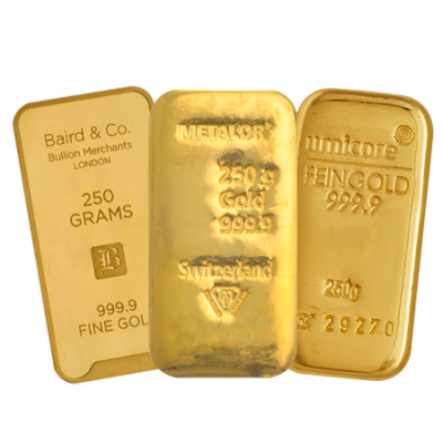 250 gr Pure Gold Cast Bar