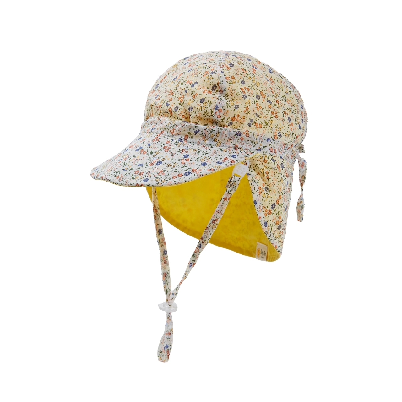 Daisy Meadow/white Flap Cap Summer