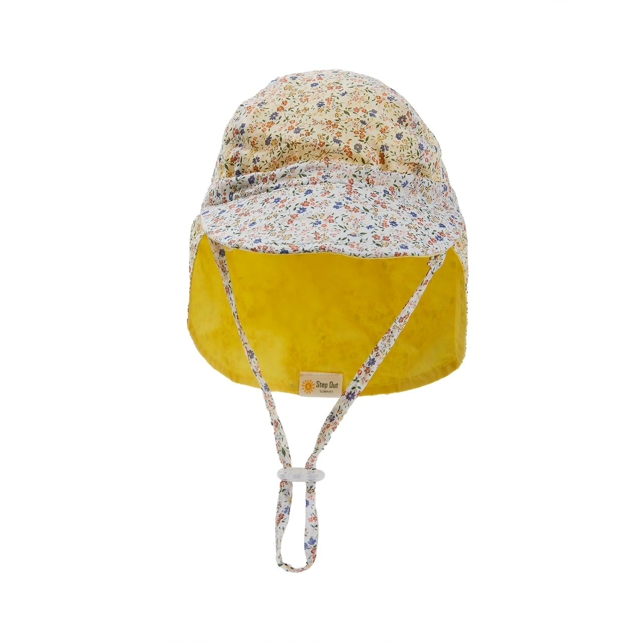 Daisy Meadow/white Flap Cap Summer