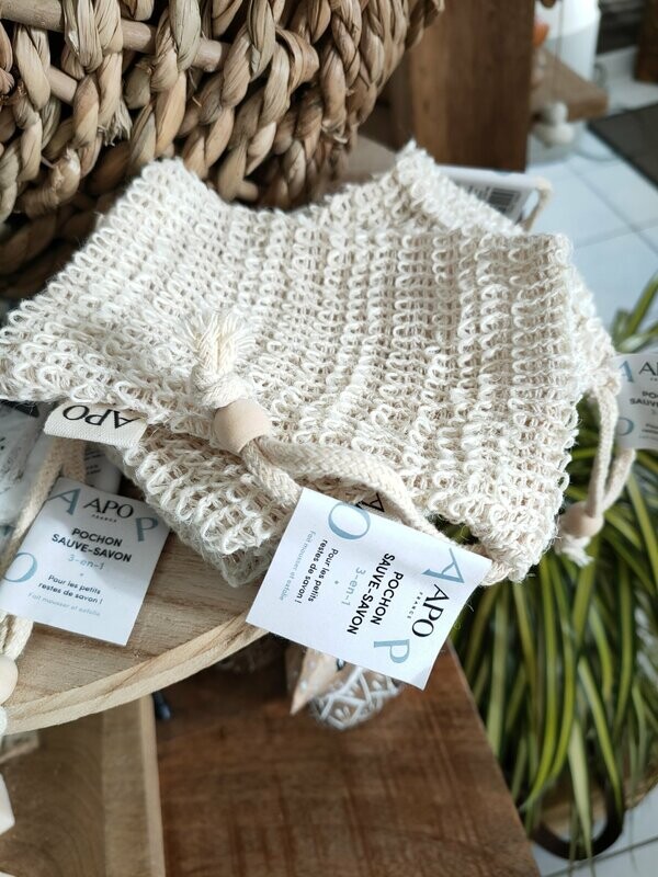 Pochon pour savon en fibre 100% naturelle