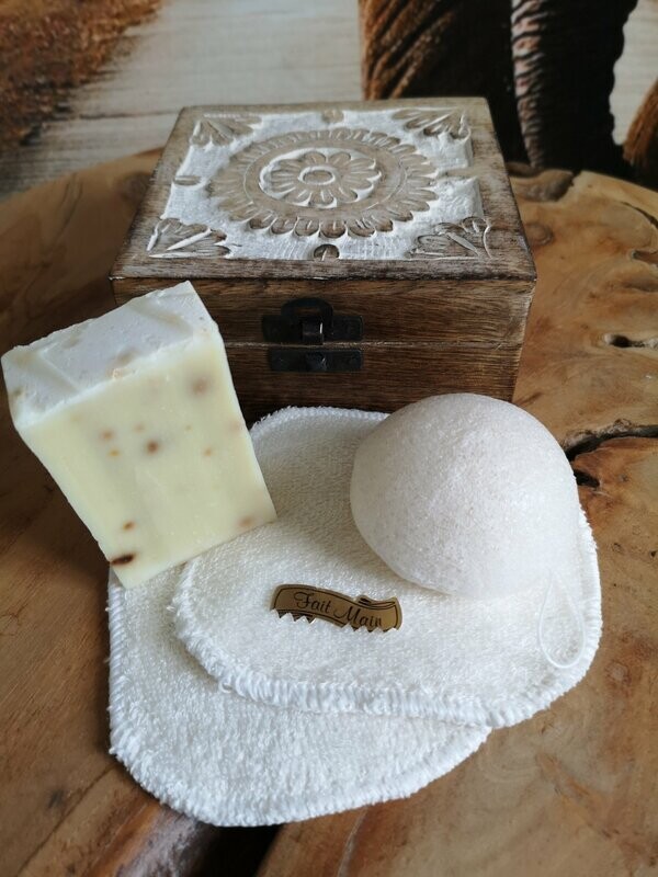 COFFRET SOIN VISAGE - Savon Lait de chèvre / Genevrier