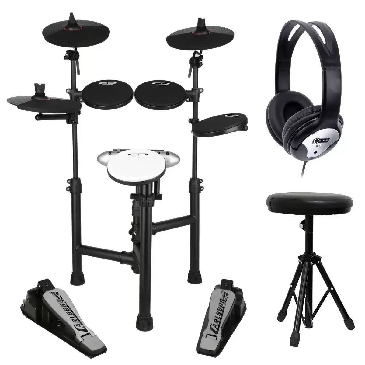 Carlsbro CSD120 Electronic Drum Kit with Headphones, Stool and Drumsticks