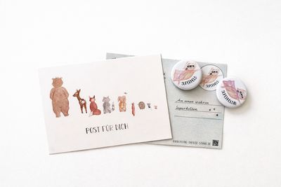 Postkarte - Post für dich - mit Button Superheld Postkarte - Post für dich - mit Button Superheld