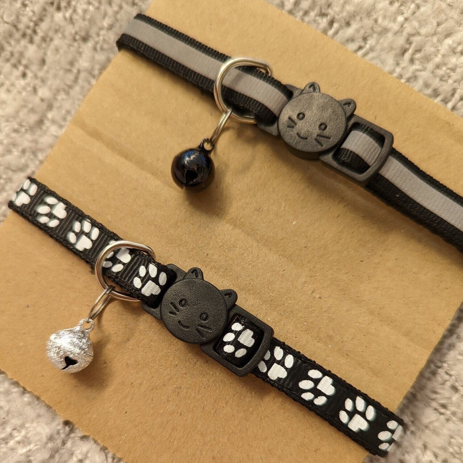 2 Pack Kitten/Cat Collars Safety Release Black