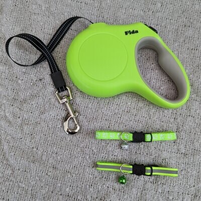 Matching Cat Collars and Dog Lead - Neon Green