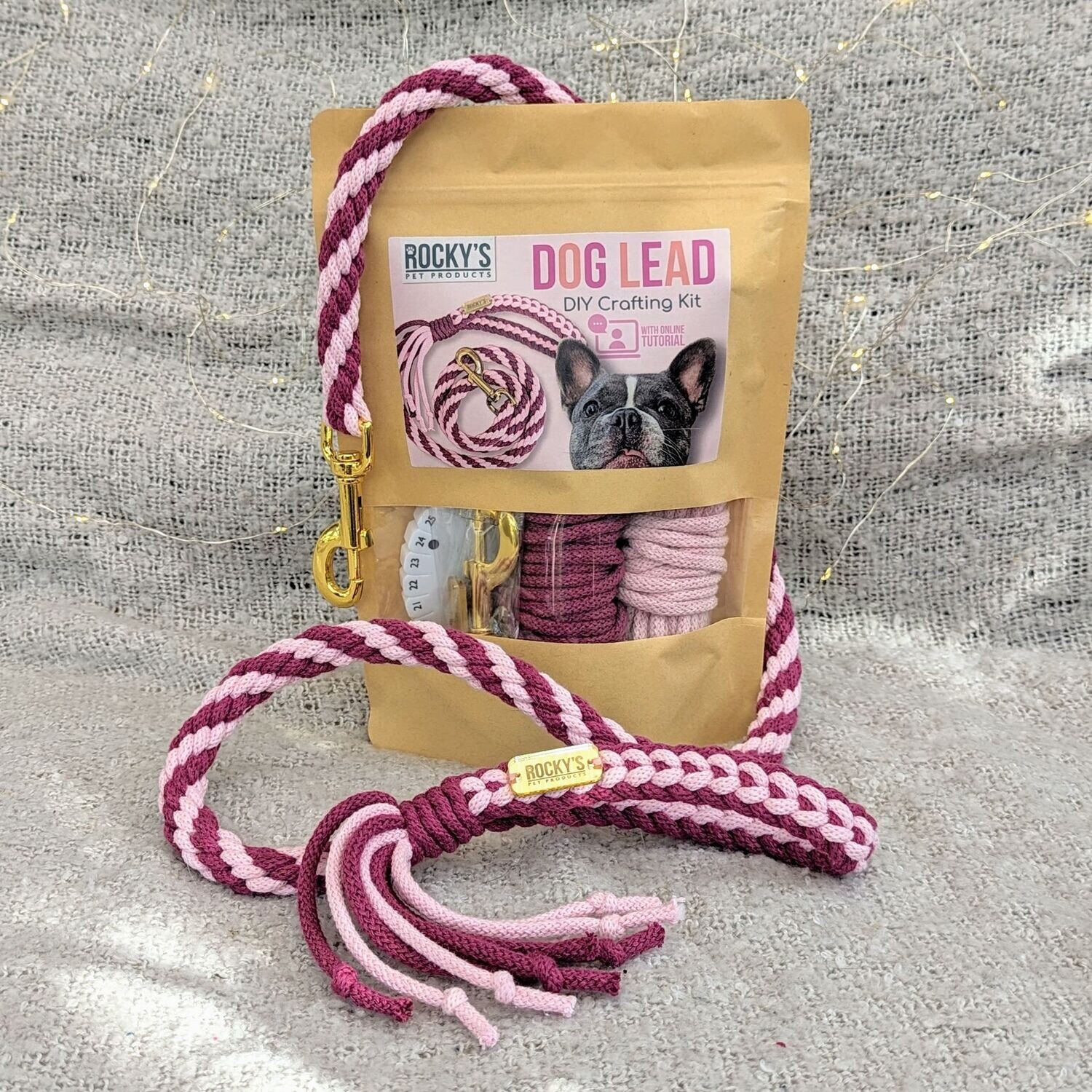 Make Your Own Braided Dog Lead - PINK
