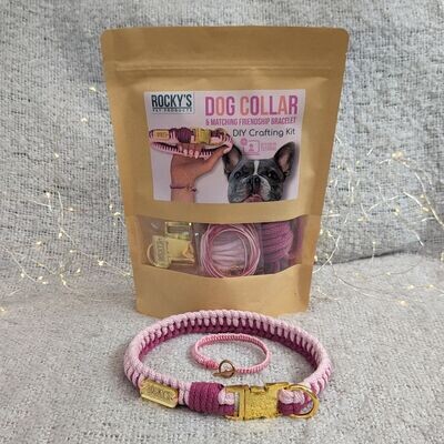 Make Your Own Macramé Dog Collar & Friendship Bracelet - PINK
