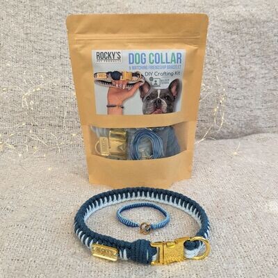 Make Your Own Dog Collar & Friendship Bracelet in Blue