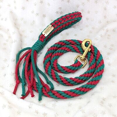 Handmade Braided Dog Lead in Limited Edition Christmas