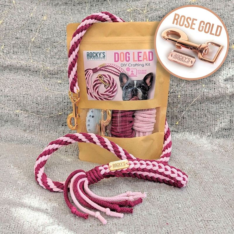 ROSE GOLD Hardware - Make Your Own Dog Lead - PINK