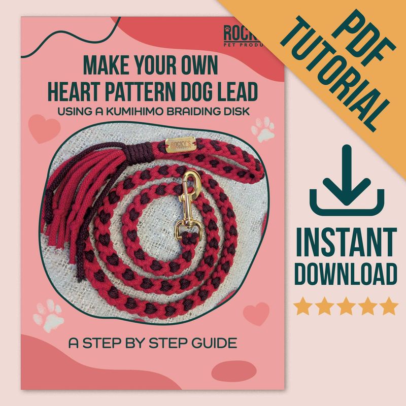 Make Your Own Heart Pattern Valentine's Day Dog Lead Digital Download how-to Guide