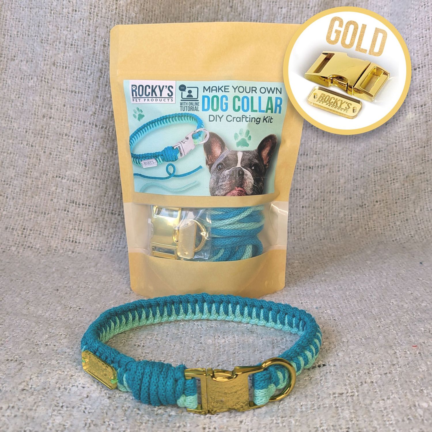 GOLD Hardware - Make Your Own Dog Collar Craft Kit - MINT