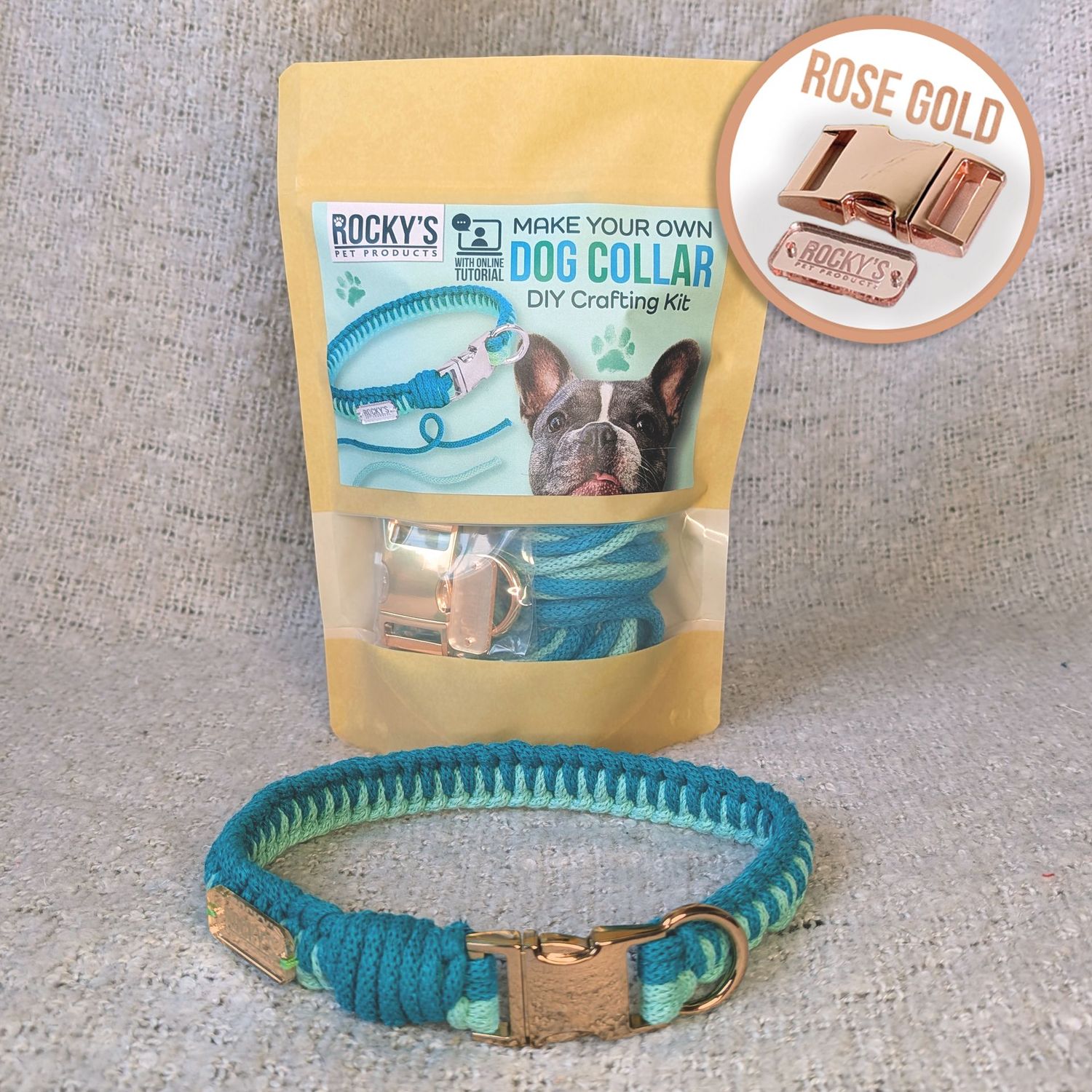 ROSE GOLD Hardware - Make Your Own Dog Collar Kit - MINT