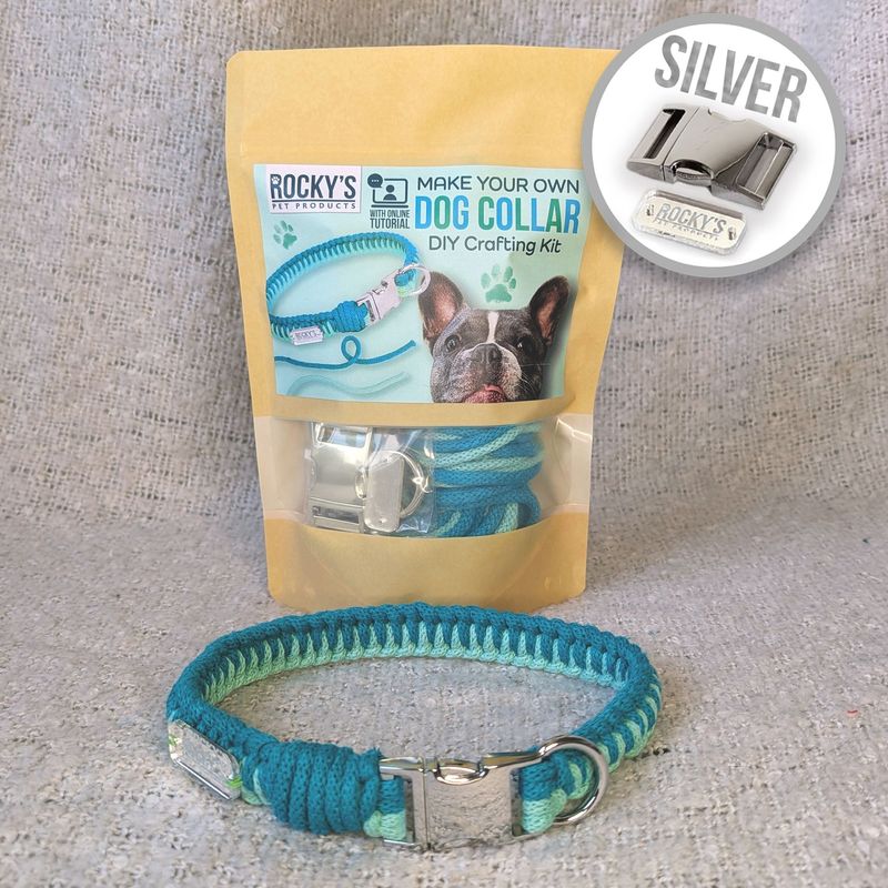 SILVER Hardware - Make Your Own Dog Collar Craft Kit - MINT
