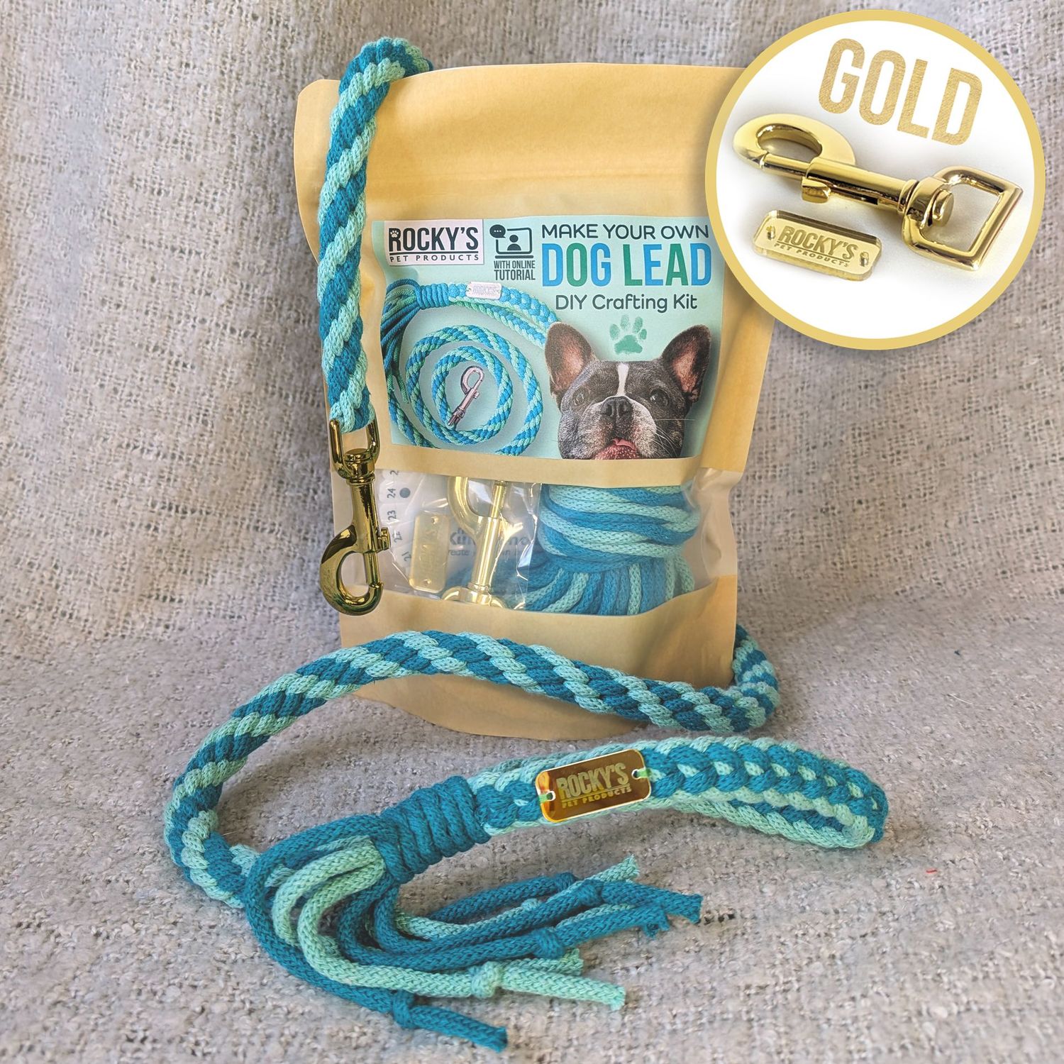 GOLD Hardware - Make Your Own Dog Lead Craft Kit - MINT