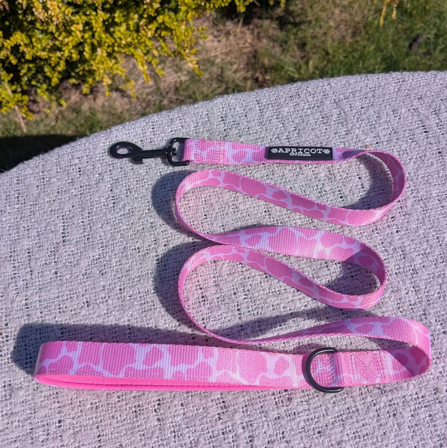 Pink Cow Print Dog Lead