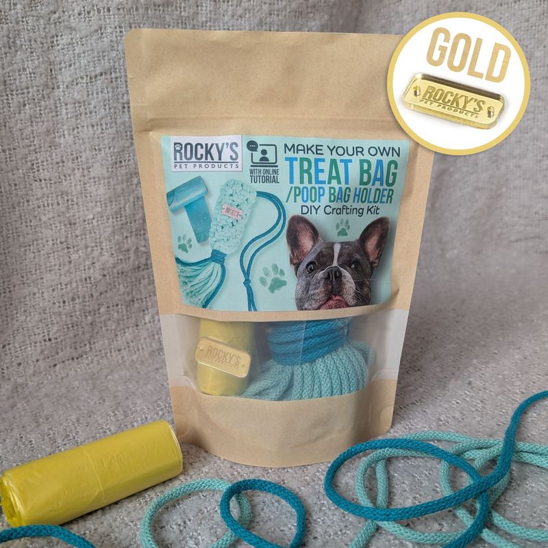 GOLD tag - Make Your Own Macramé Poop Bag Holder Craft Kit - MINT