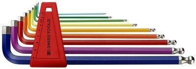 Discontinued Colors - 212L RB Hex L Wrench, Long, Ball End, Metric, Individual Keys