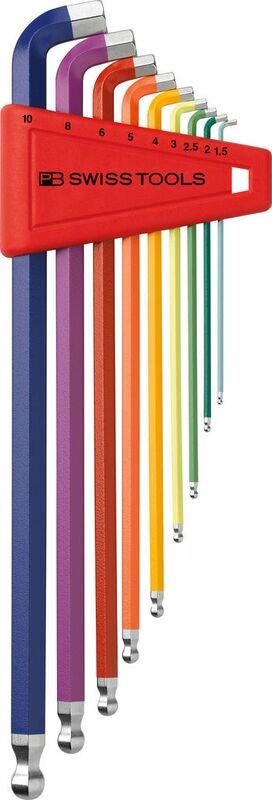 2212LH RB Hex Key L-Wrench Set, Long, 100° Angle