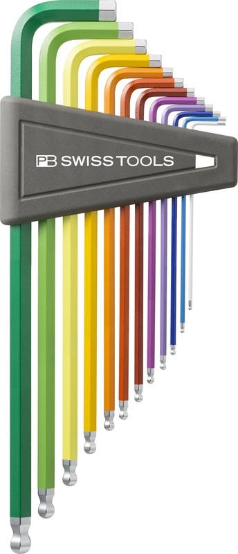 212ZLH-12RB Hex SAE Ball End, Long Set - Rainbow