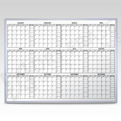 Custom 12 Month At-A-Glance Magnetic Whiteboard Calendar 60 x 48