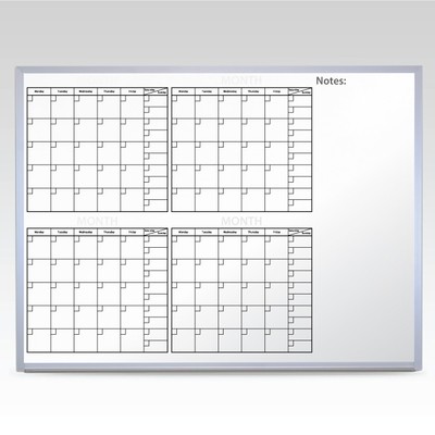 Custom 4-Month At-A-Glance Magnetic Whiteboard Calendar  47 x 35