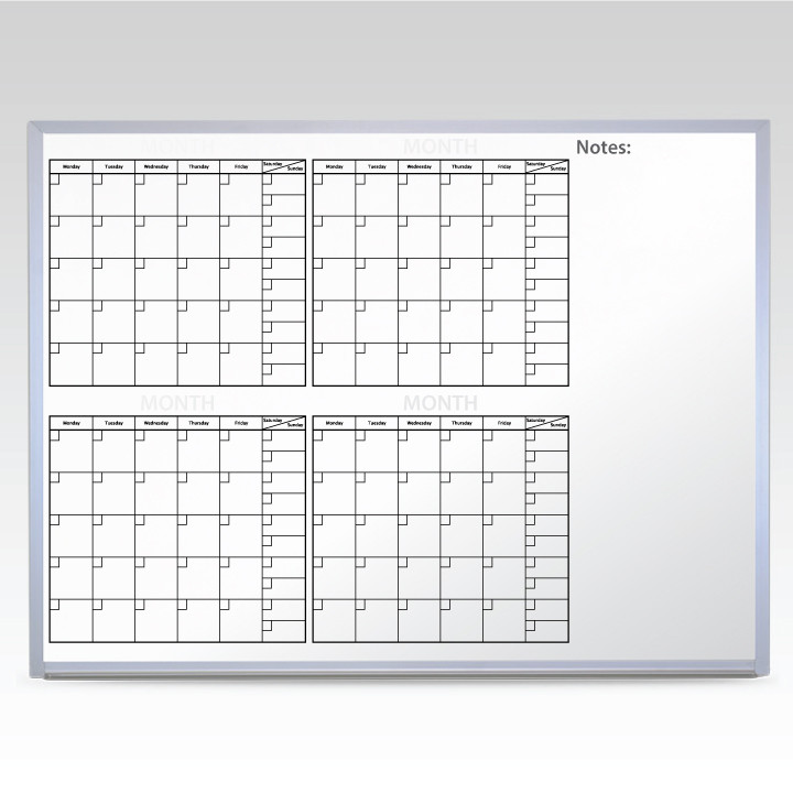 Custom 4-Month At-A-Glance Magnetic Whiteboard Calendar  47 x 35