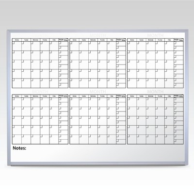 Custom 6 Month At-A-Glance Magnetic Whiteboard Calendar 47 x 35