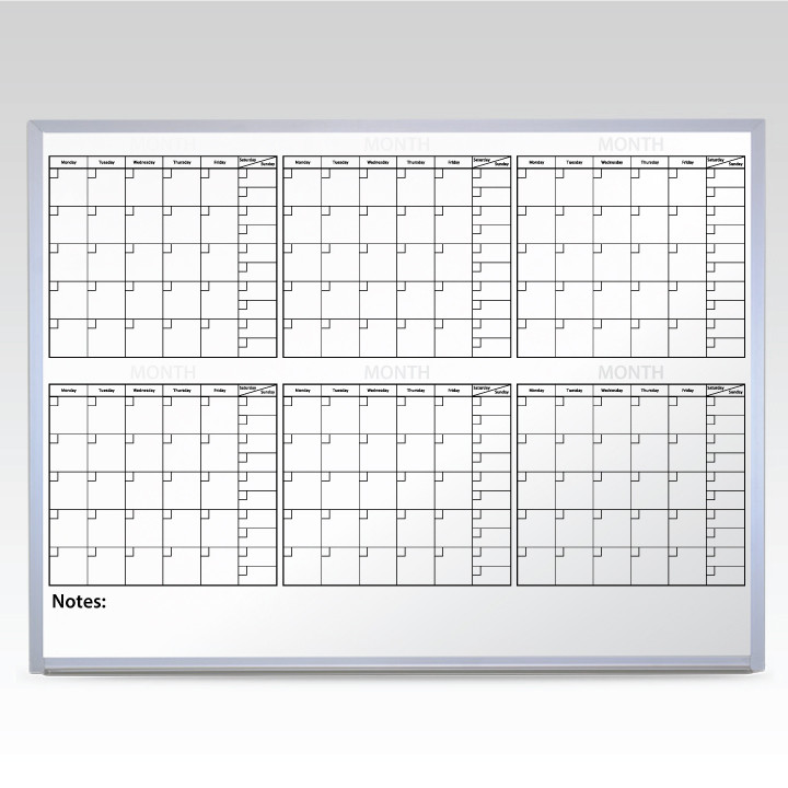 Custom 6 Month At-A-Glance Magnetic Whiteboard Calendar 47 x 35